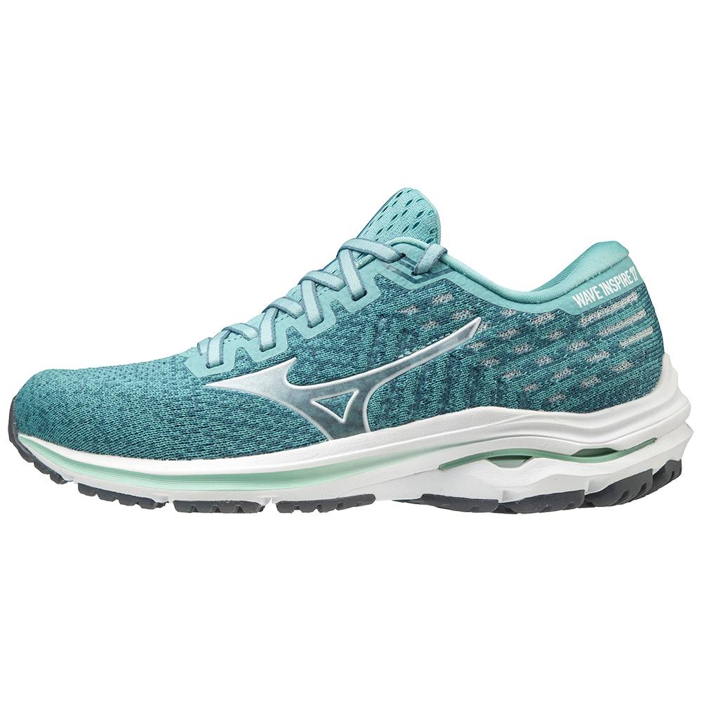 Damske Bezecke Topanky Mizuno Wave Inspire 17 WAVEKNIT Tyrkysové/Biele Vypredaj UEHB06548